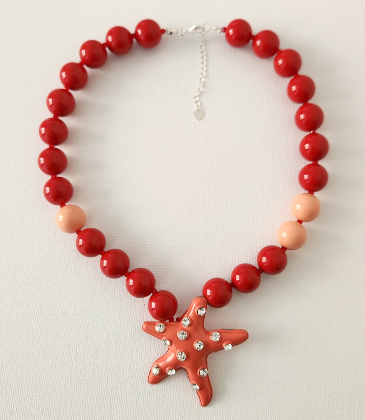 Maxi Collar Colgante Estrella de Mar Coral con Piedras
