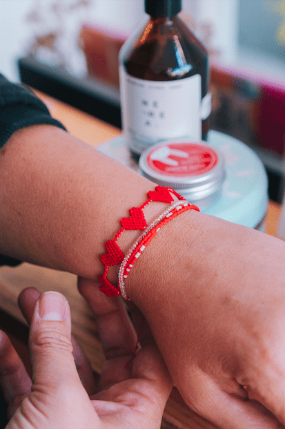 Pulsera Corazones Rojos ROJO