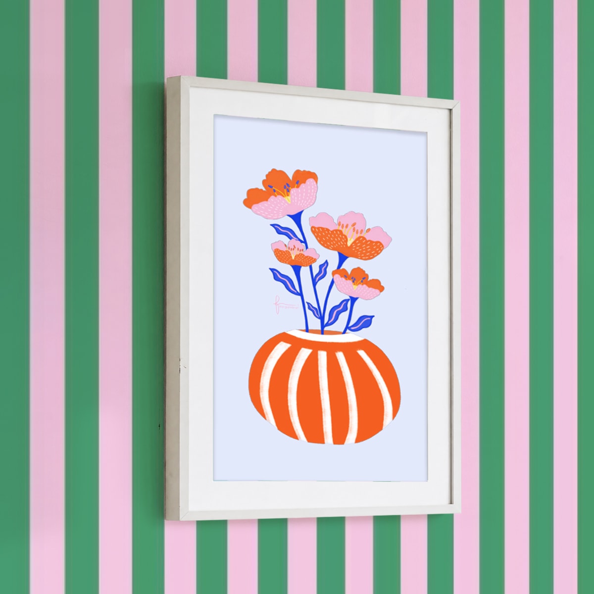 Print Red Flower Base