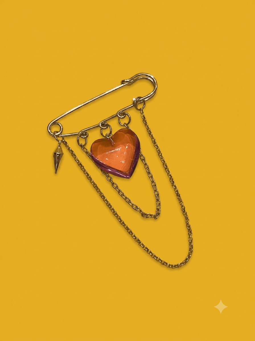 Prendedor corazón valiente lila