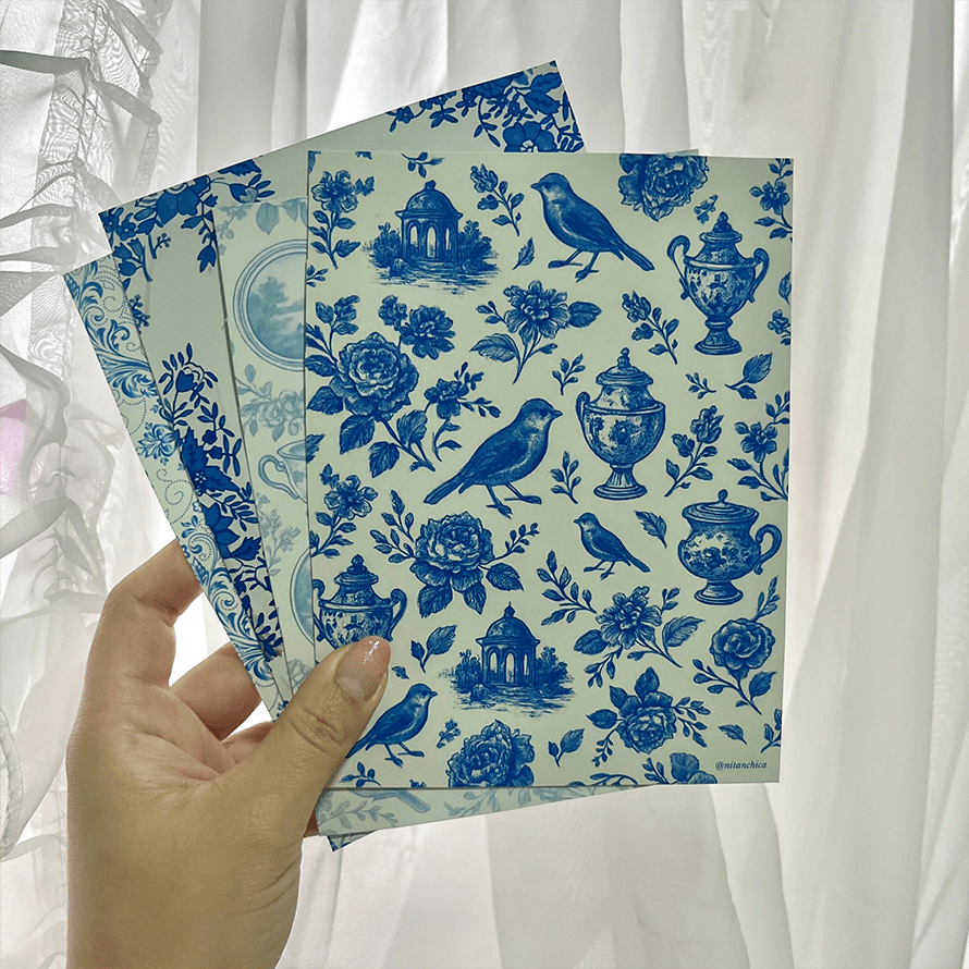 Set Fondos Adhesivos Loza Nostálgica