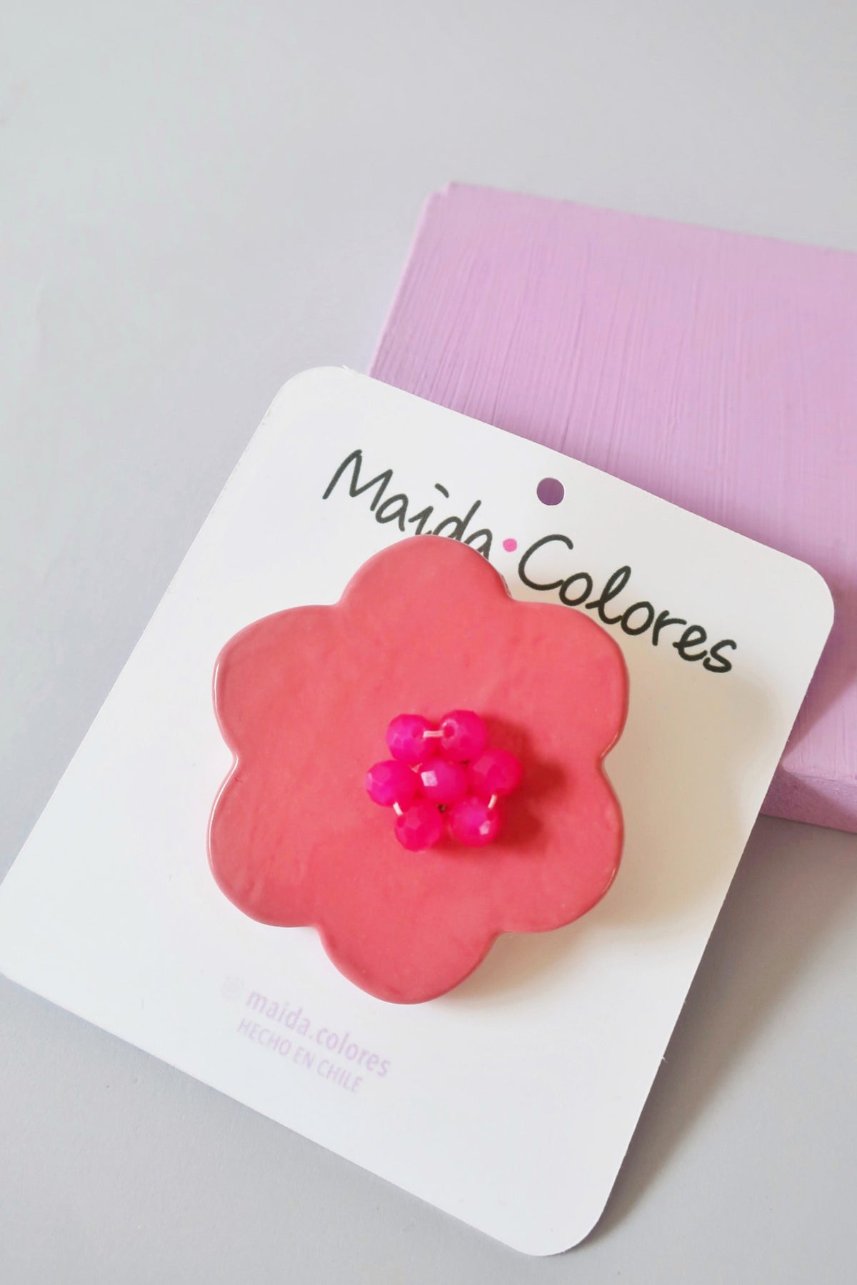 Prendedor cerámica chico Fucsia