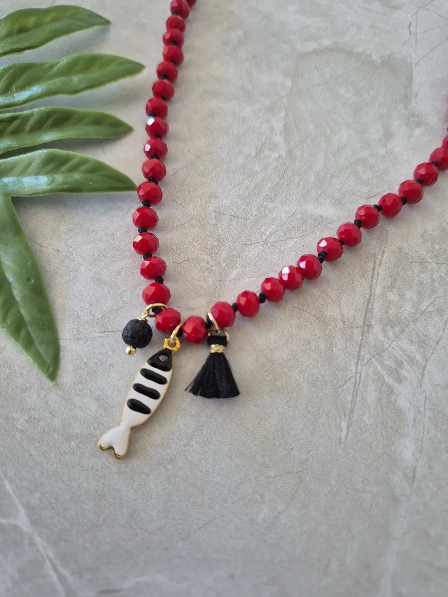 Collar Agua Salada Rojo