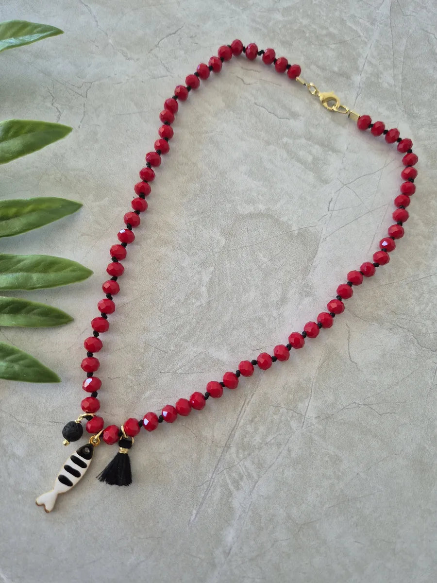 Collar Agua Salada Rojo