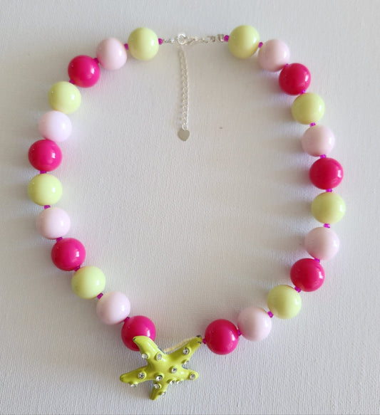 Maxi Collar Colgante Estrella de Mar Pistacho con Piedras
