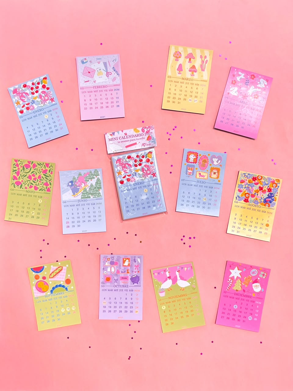 Mini Calendario de Imán Ilustrado Meraki 2027