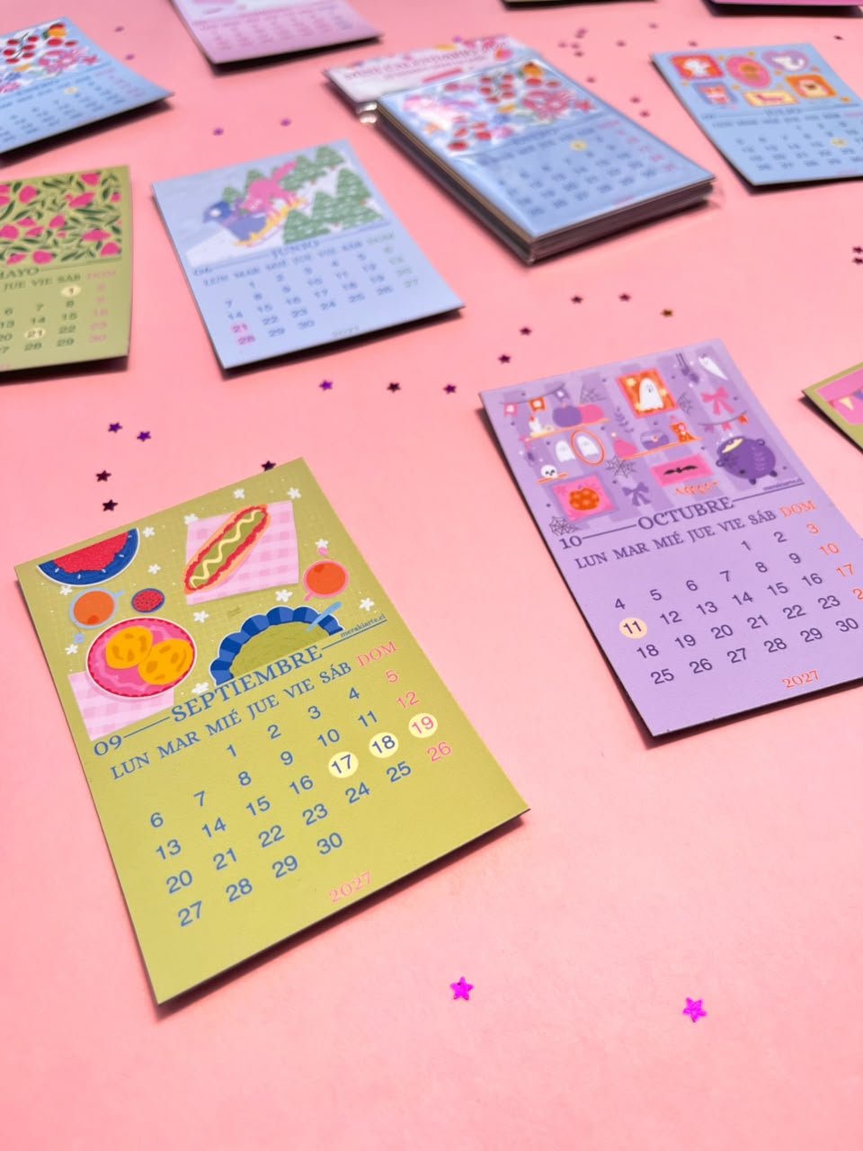 Mini Calendario de Imán Ilustrado Meraki 2027