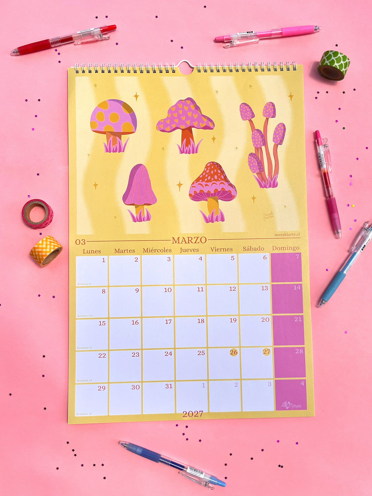 Calendario de Pared Ilustrado Meraki 2027
