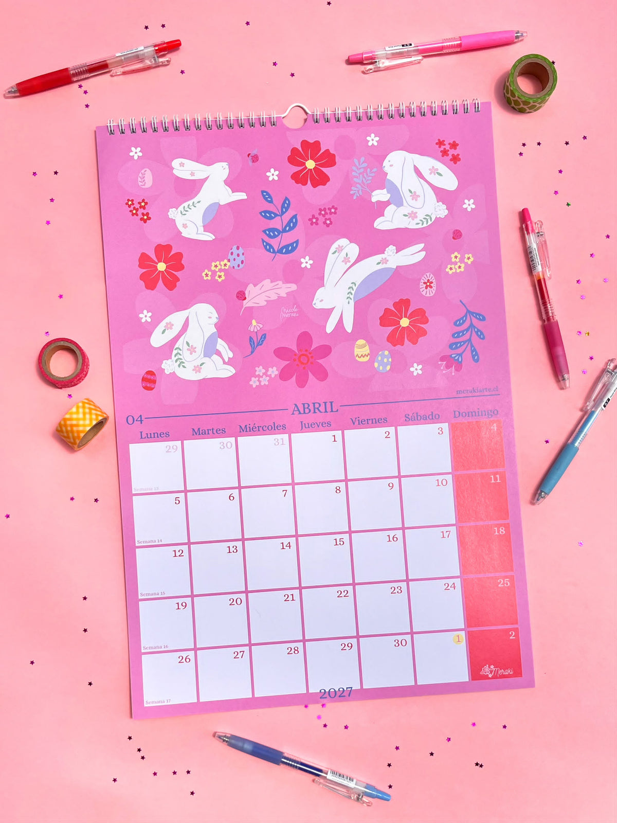Calendario de Pared Ilustrado Meraki 2027
