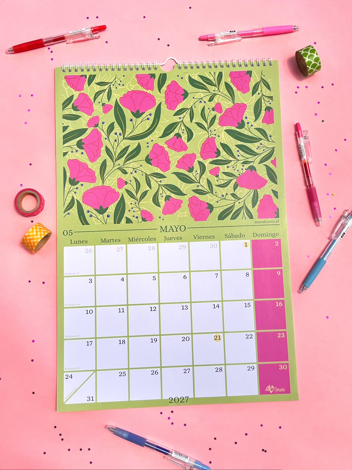 Calendario de Pared Ilustrado Meraki 2027