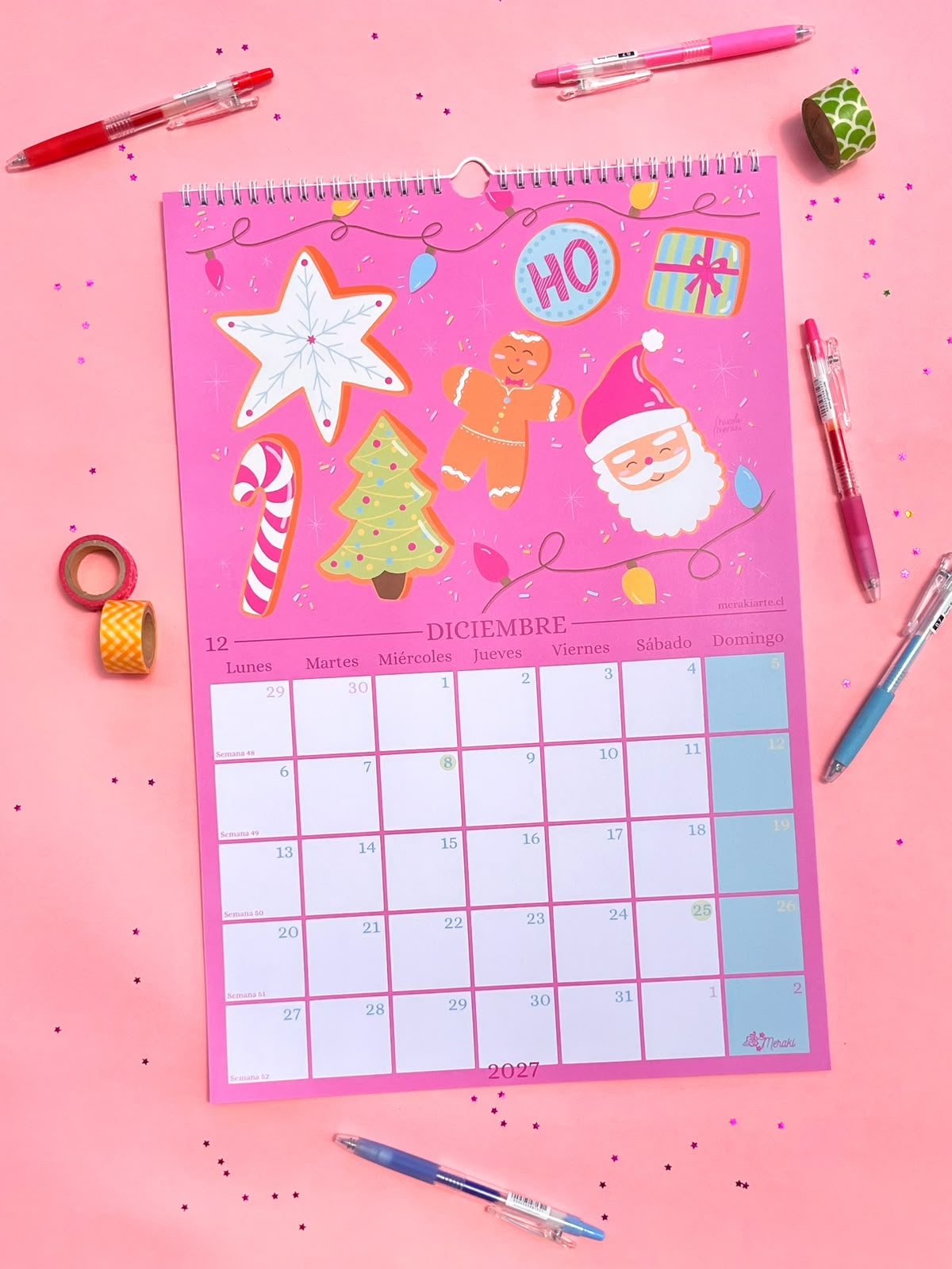 Calendario de Pared Ilustrado Meraki 2027