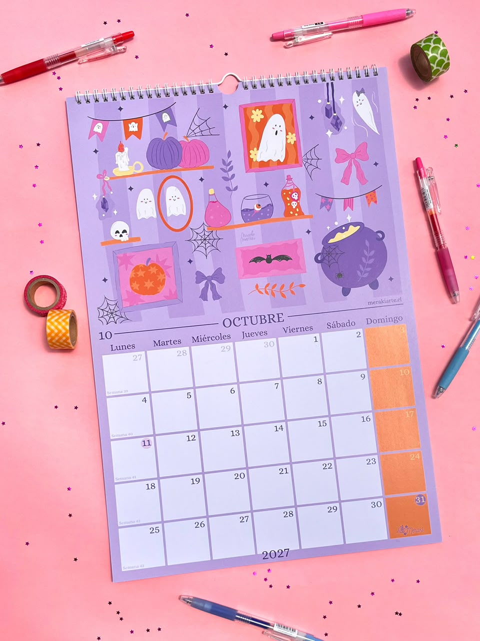 Calendario de Pared Ilustrado Meraki 2027