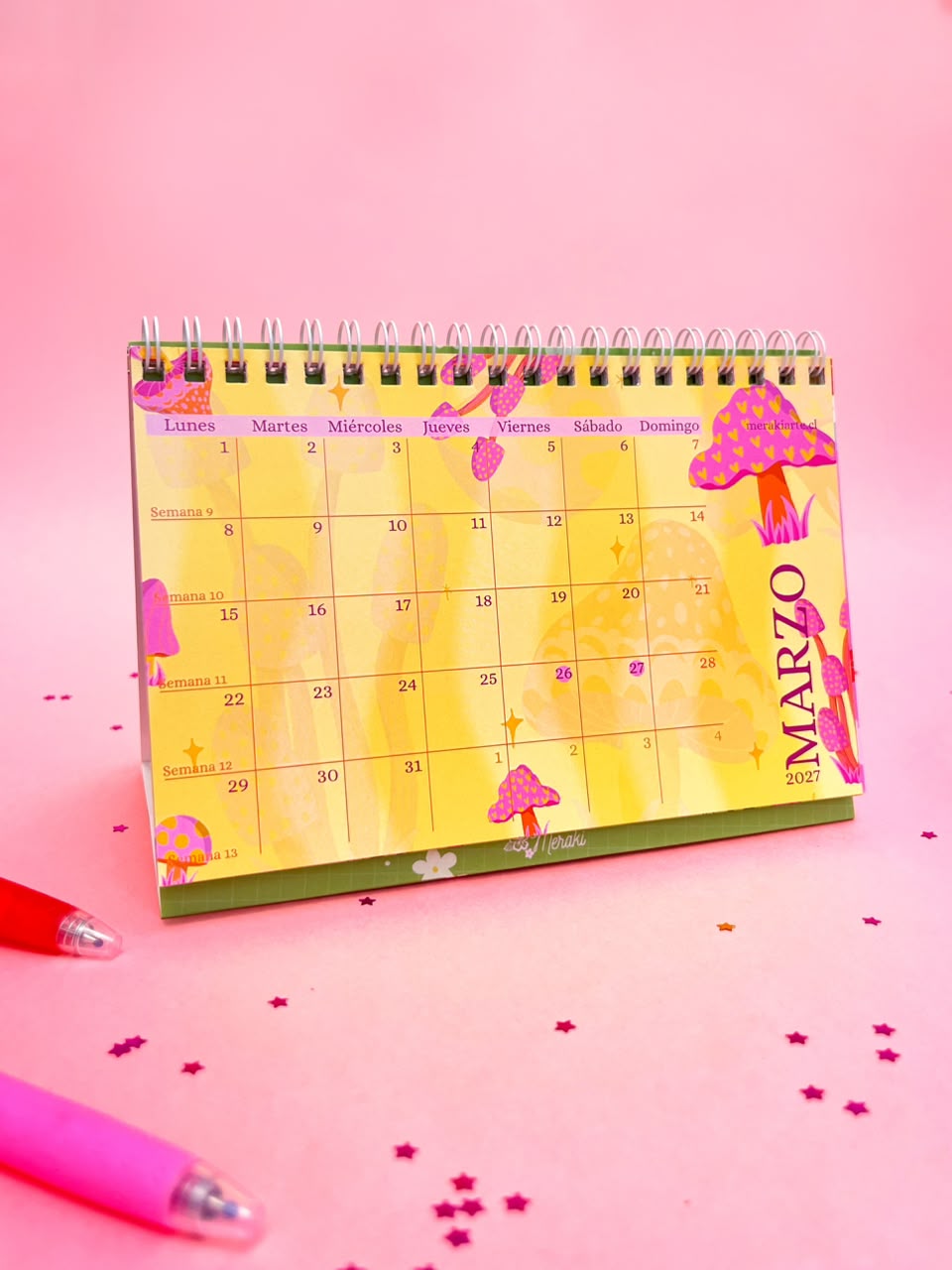 Calendario de Escritorio Ilustrado Meraki 2027