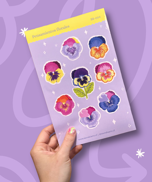 Lámina de Stickers Pensamientos florales