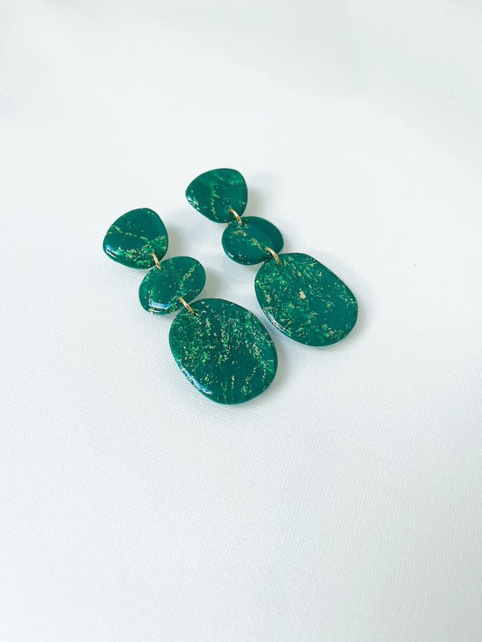Aros amelia verde dorado