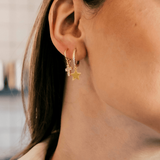 Argollas Estrellas Gold Vermeil