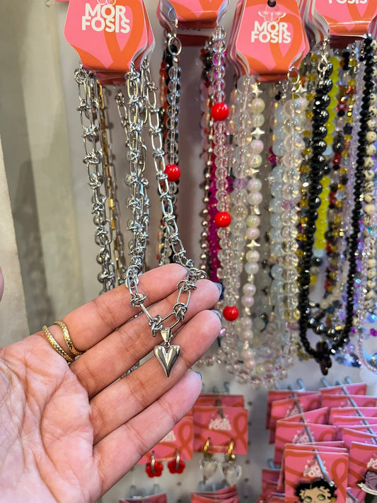 Cadena púas Corazón Maciso