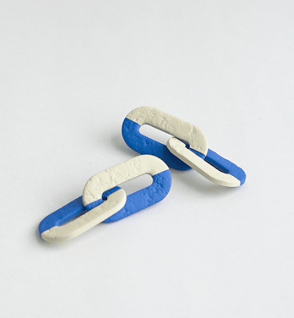 Aros Cadenas Azul-Beige
