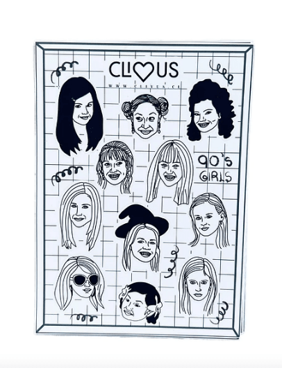 Lámina de stickers reinas de los 90s 90s