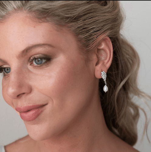 Aros Shine Perla Plata