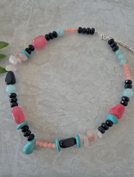 Collar Petra Azul Rosa