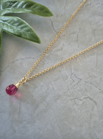Collar Intuición Turmalina Rosa Gota