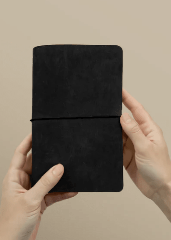 Journal Classic NEGRO Journal cuero negro tamaño grande