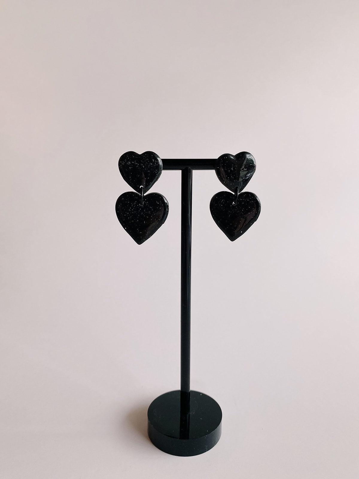 Corazones Gloss Negro Glitter