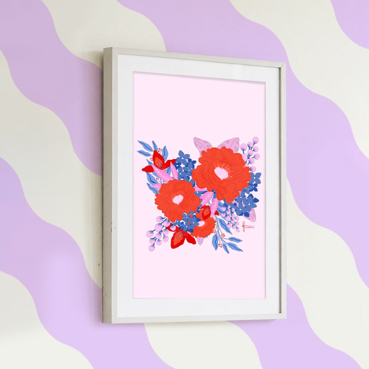 Print Fiore Rosso Base
