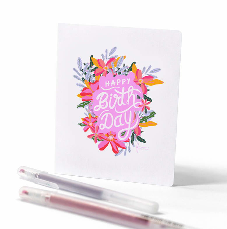 Tarjeta Happy Bday Flower