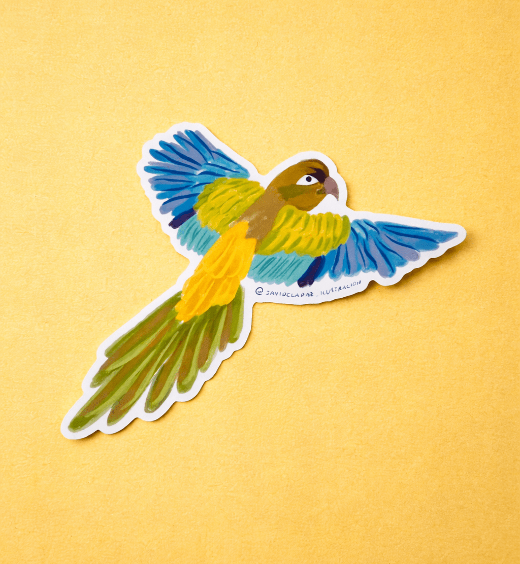 Stickers Individuales Loro Verde Azul – DECATALOGO