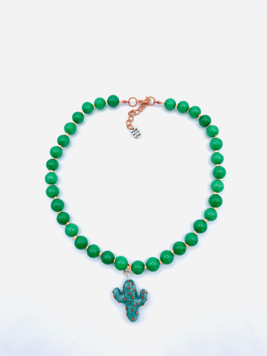 Cortito Cactus Verde Collar