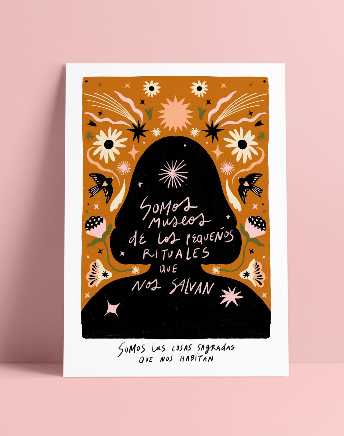Postal Somos las cosas sagradas que nos habitan Base