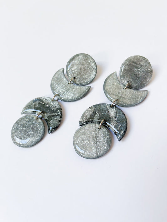 Aros Luna Plateados