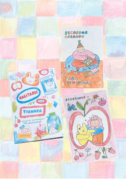 Postales Coloreables Habitarse con ternura Pack Postales