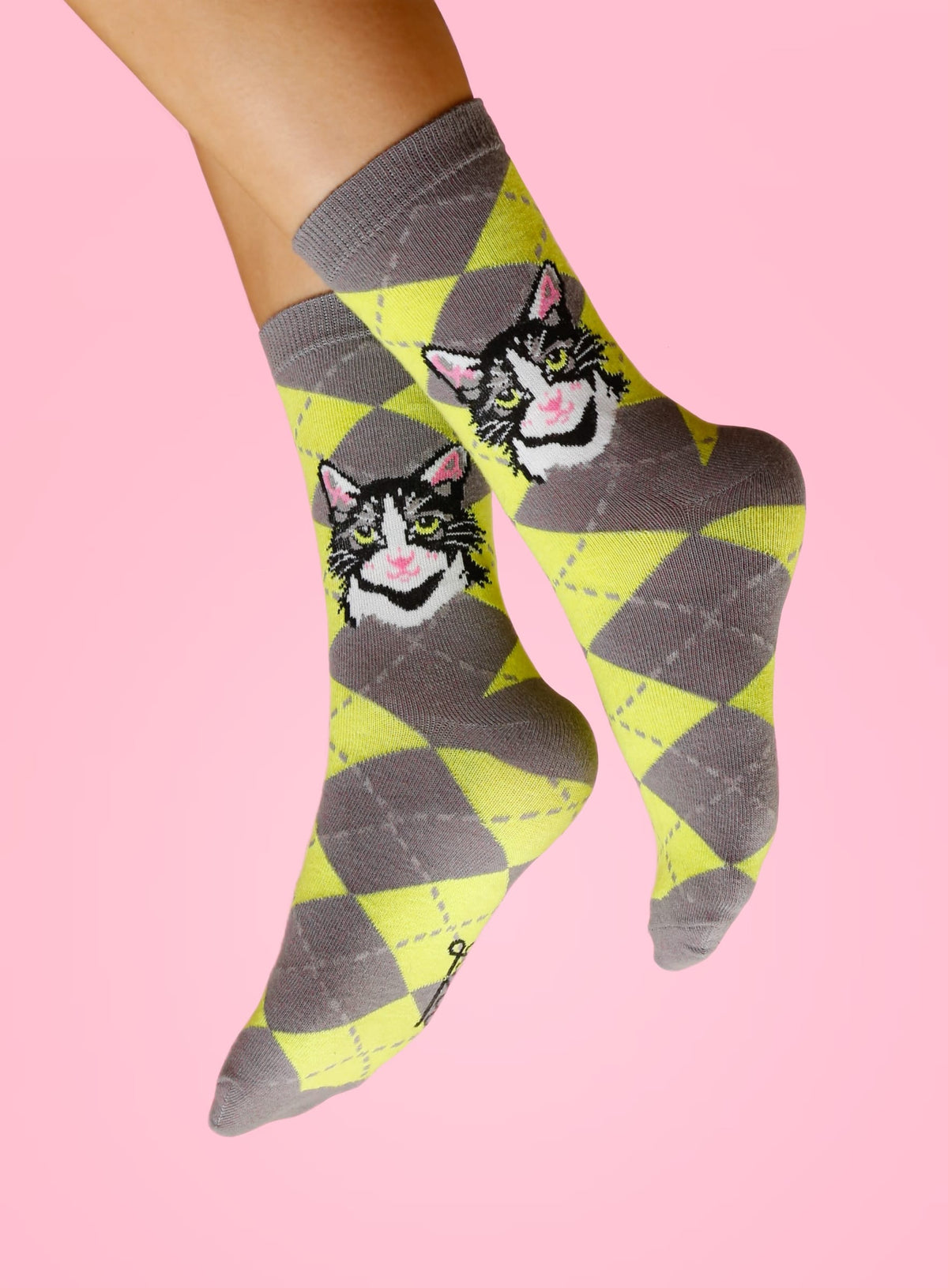 Calcetin Gato Tuxedo rombos