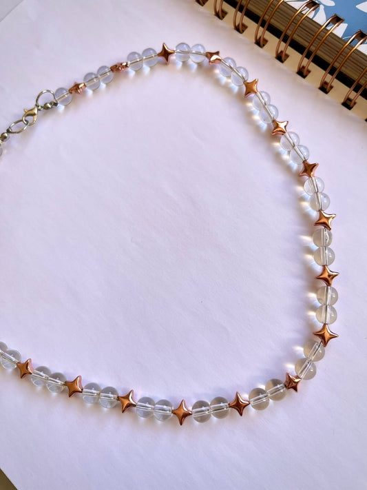 Collar glass destellos Rose