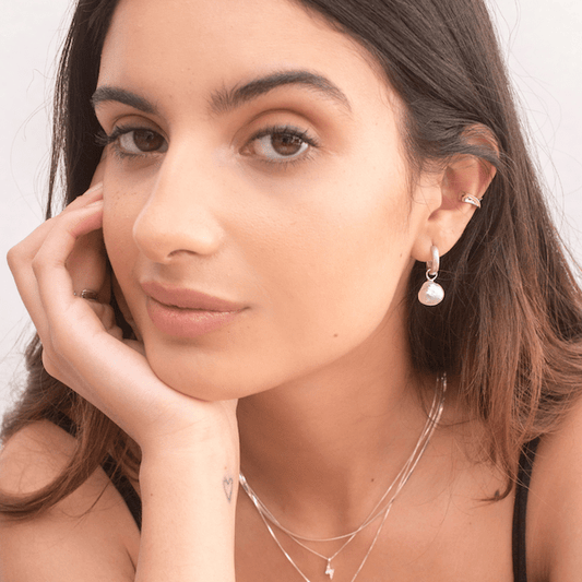 Argollas Chubby Perlas Plata