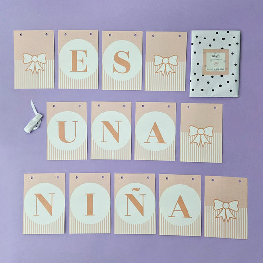 Banderín baby shower Es una niña Base