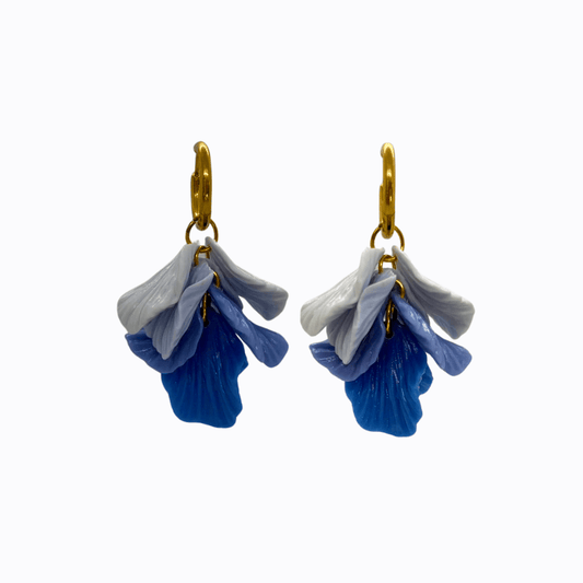 Aros pétalos degradé (reversibles) Azul