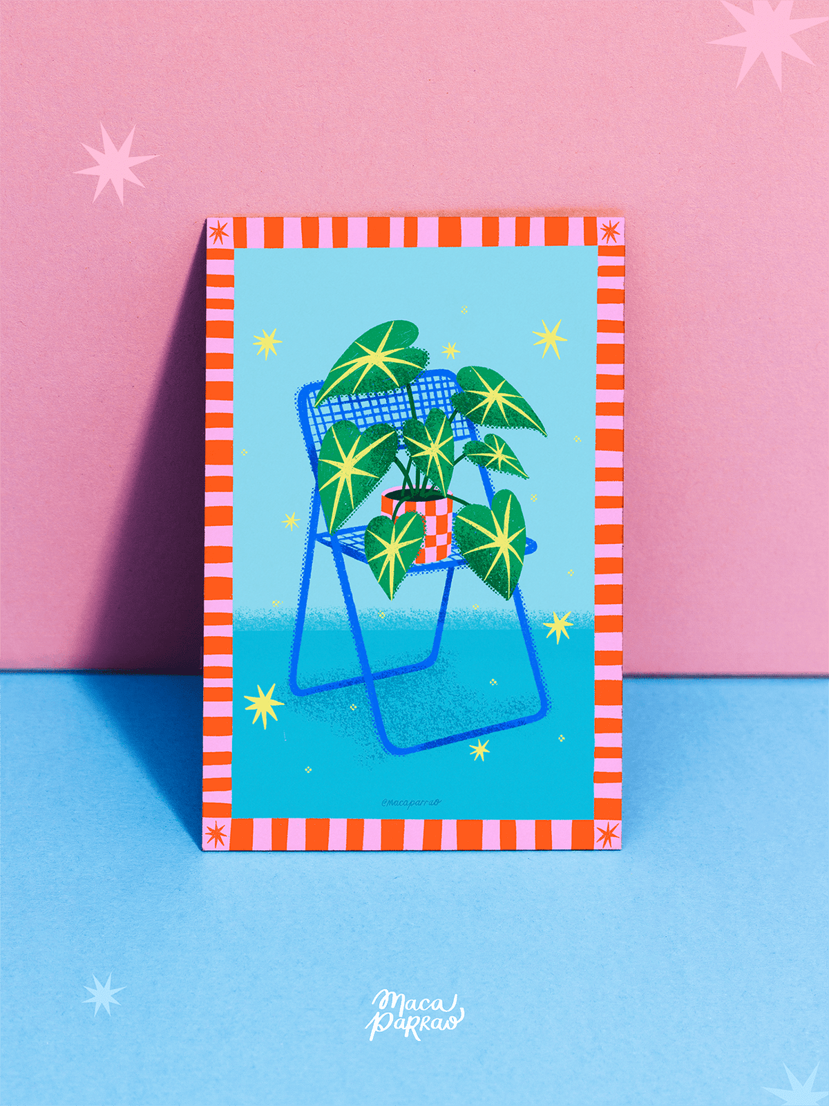 Print Ilustración Maceta en silla