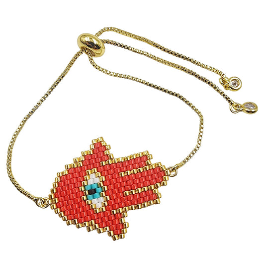 Pulsera Mano de Fatima Roja L