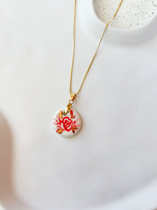 collar medalla flor Base