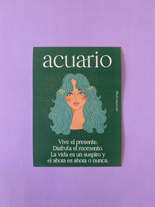 Postal Lema Signo Acuario