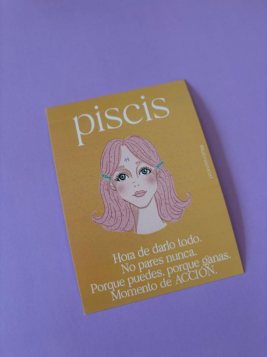 Postal Lema Signo Piscis