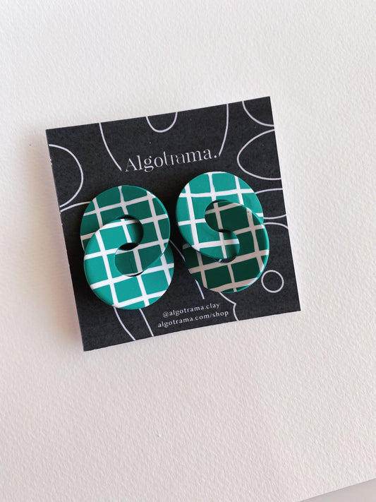 Aros Geminis Verde Cuadrille
