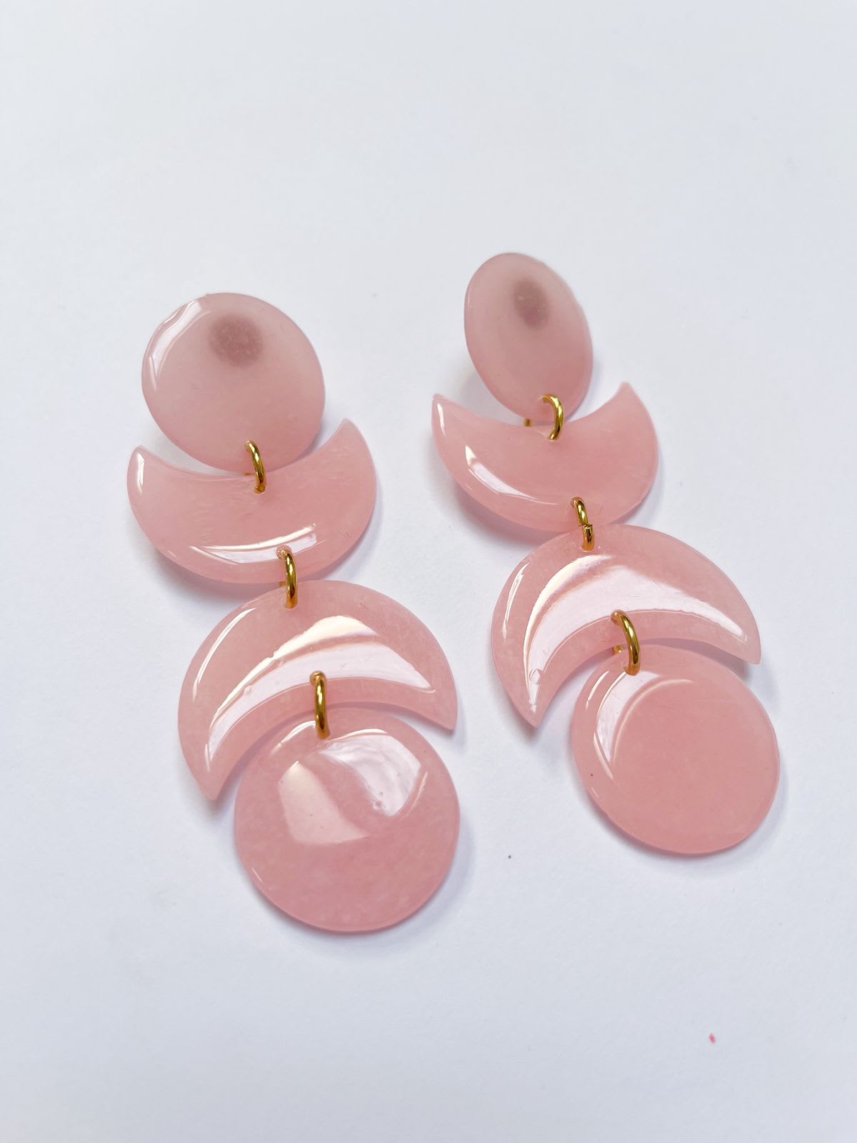 Aros luna rosa