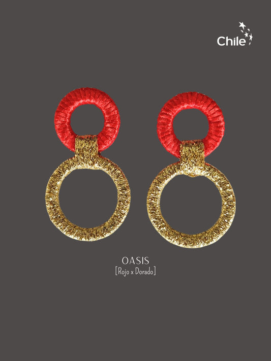 Aros Oasis Rojo X Dorado Base