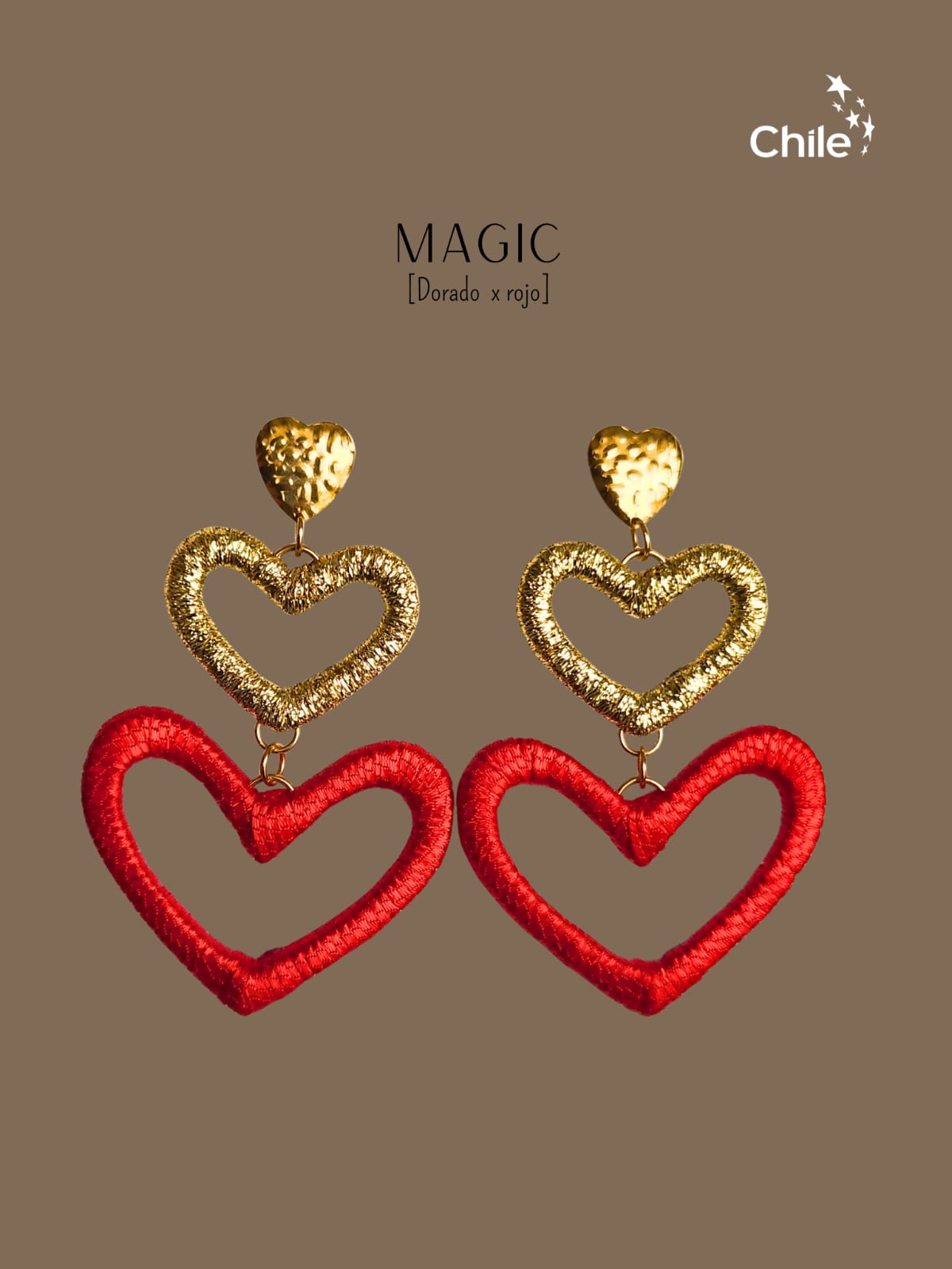 Aros Magic Dorado X Rojo Base