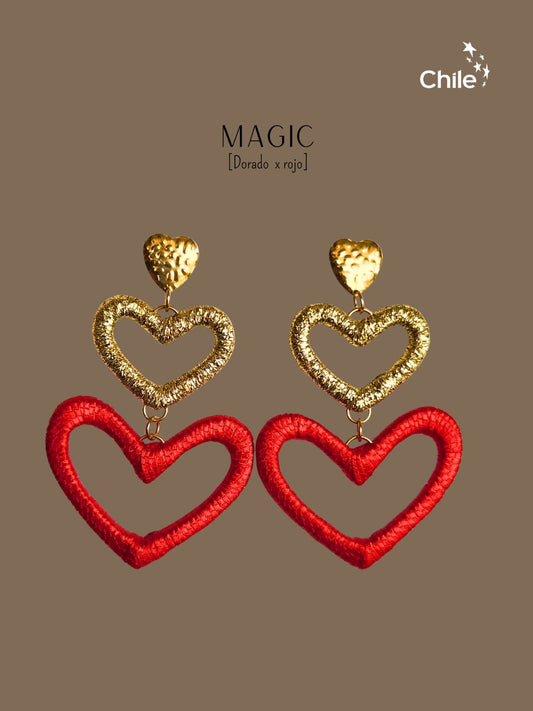 Aros Magic Dorado X Rojo Base